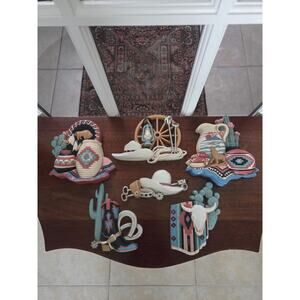 Lot of 6 Vintage 1995–97 Burwood & Home Interiors Southwestern Wall Plaques